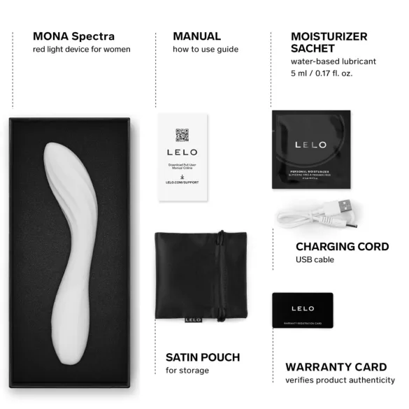 LELO Mona Spectra - inteligentny wibrator na punkt G z diodą LED (biały)