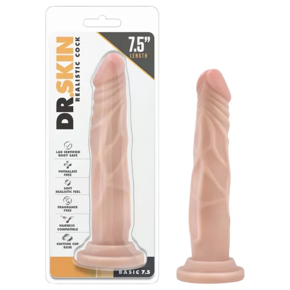 Dr. Skin - dildo realistyczne z przyssawką - cielisty 19 cm
