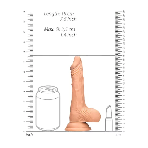 RealRock - dildo realistyczne z jądrami - 17 cm - kolor naturalny