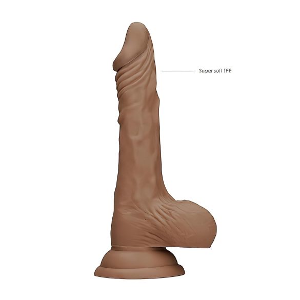 RealRock - realistyczny dildo z jądrami - 17 cm - ciemny kolor