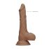RealRock - realistyczny dildo z jądrami - 17 cm - ciemny kolor