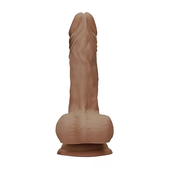 RealRock - realistyczny dildo z jądrami - 17 cm - ciemny kolor