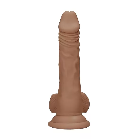 RealRock - realistyczny dildo z jądrami - 17 cm - ciemny kolor