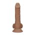 RealRock - realistyczny dildo z jądrami - 17 cm - ciemny kolor
