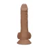RealRock - realistyczny dildo z jądrami - 17 cm - ciemny kolor