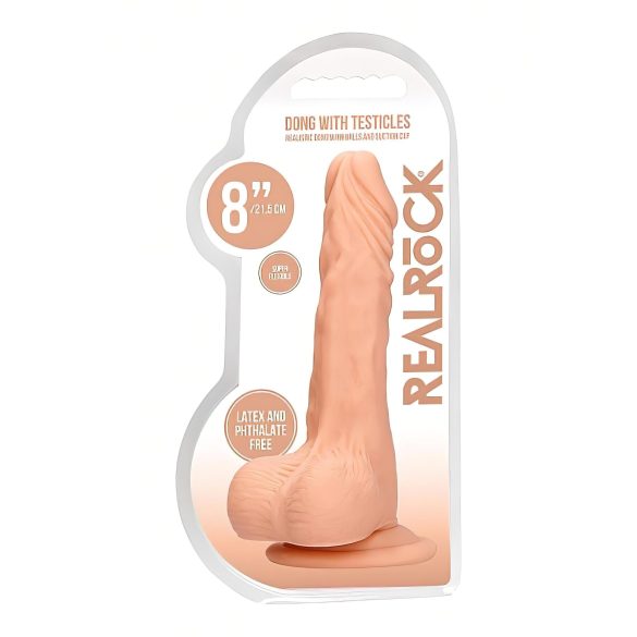 RealRock - dildo realistyczne z jądrami - 20 cm - kolor naturalny