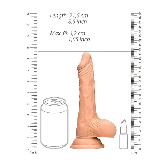 RealRock - dildo realistyczne z jądrami - 20 cm - kolor naturalny