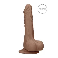   RealRock - dildo realistyczne z jądrami - 25 cm - ciemny odcień