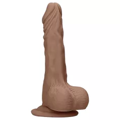   RealRock - dildo realistyczne z jądrami - 25 cm - ciemny odcień