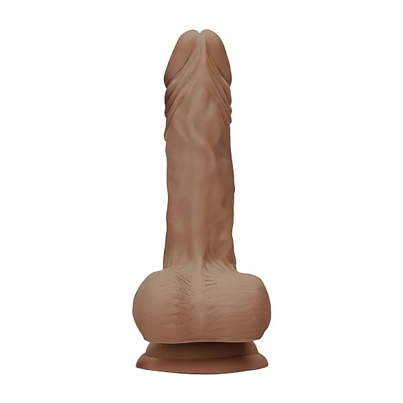 RealRock - dildo realistyczne z jądrami - 25 cm - ciemny odcień