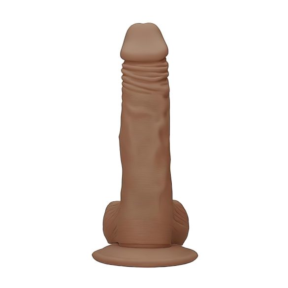 RealRock - dildo realistyczne z jądrami - 25 cm - ciemny odcień