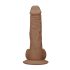 RealRock - dildo realistyczne z jądrami - 25 cm - ciemny odcień