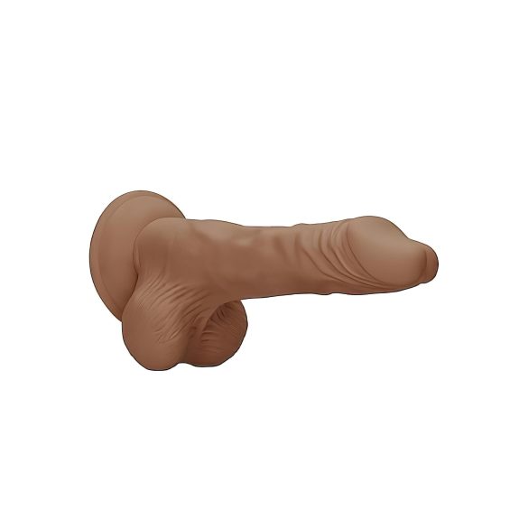RealRock - dildo realistyczne z jądrami - 25 cm - ciemny odcień