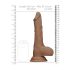 RealRock Dong 10 - realistyczny dildo z jądrami (25cm) - ciemny naturalny