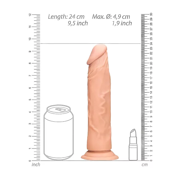 RealRock - długie dildo realistyczne 23cm - beżowy