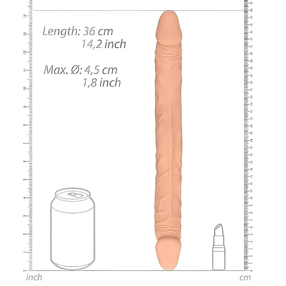 RealRock - podwójne dildo - 36 cm - naturalny