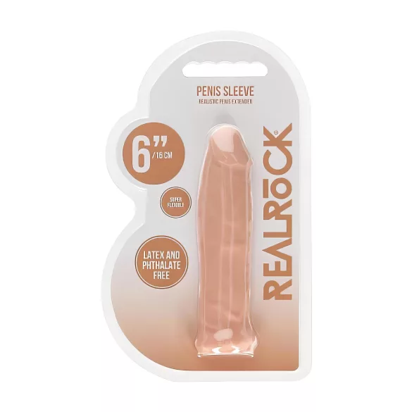 RealRock - nakładka na penisa - wydłużenie 17 cm - kolor naturalny
