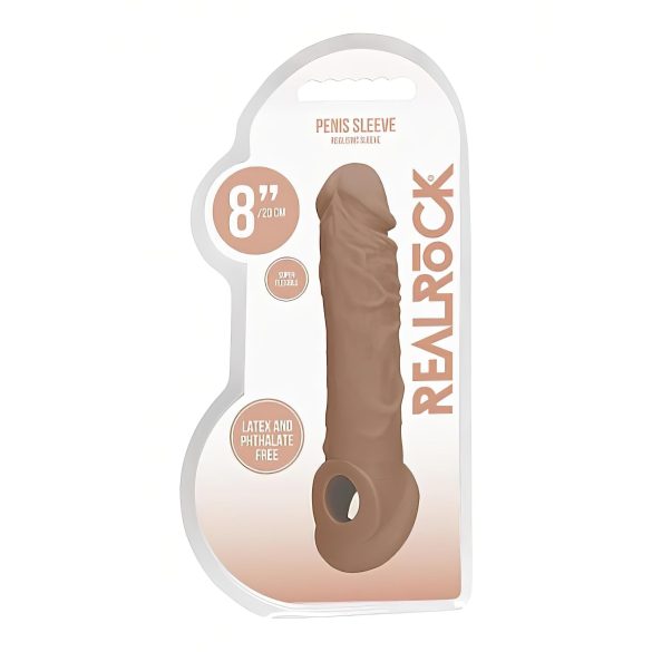 RealRock - nakładka na penisa 21 cm - ciemny naturalny
