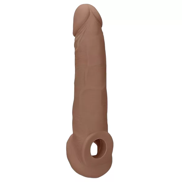 RealRock - nakładka na penisa - 21,5 cm - ciemny naturalny