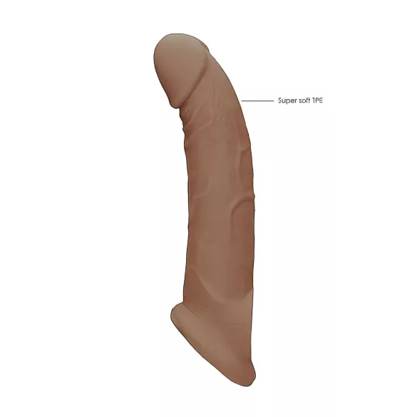 RealRock - nakładka na penisa - 21,5 cm - ciemny naturalny