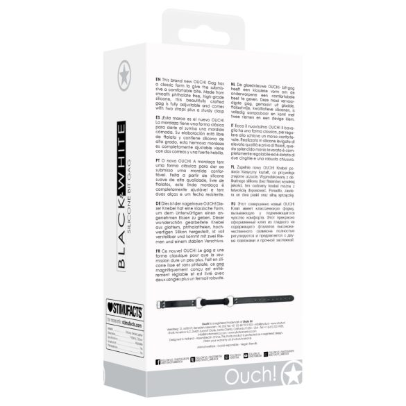 Ouch! - knebel do ust w kształcie kości - czarny