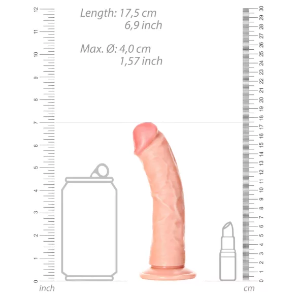 RealRock - dildo realistyczne z przyssawką - 15,5 cm - kolor cielisty