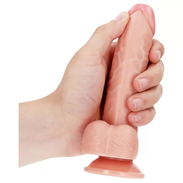 RealRock - dildo z przyssawką - realistyczny - 15,5 cm - kolor naturalny
