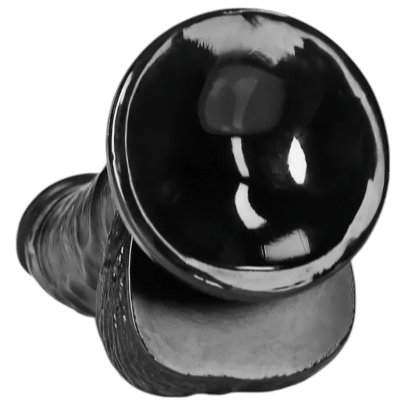 RealRock - dildo z przyssawką - realistyczny - 15,5 cm - czarny
