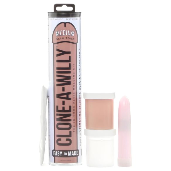 Clone-a-Willy - zestaw do odlewu penisa z wibratorem - ciemny naturalny