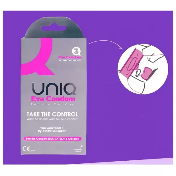 Uniq Eva - prezerwatywy damskie bez lateksu 3 sztuki