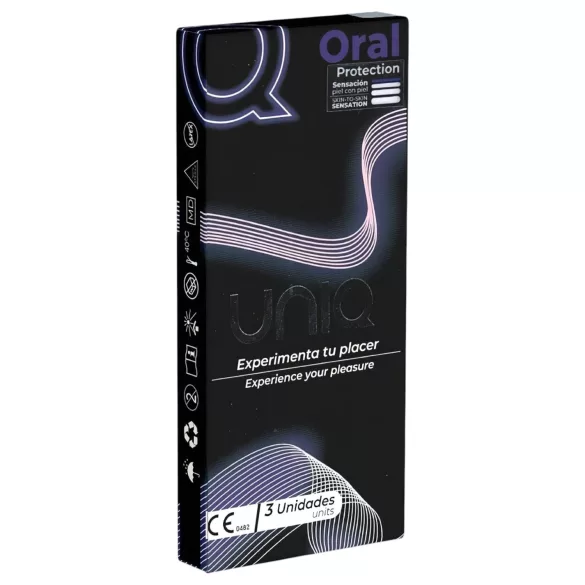 Uniq - prezerwatywy do seksu oralnego lateksowe free 3 sztuki