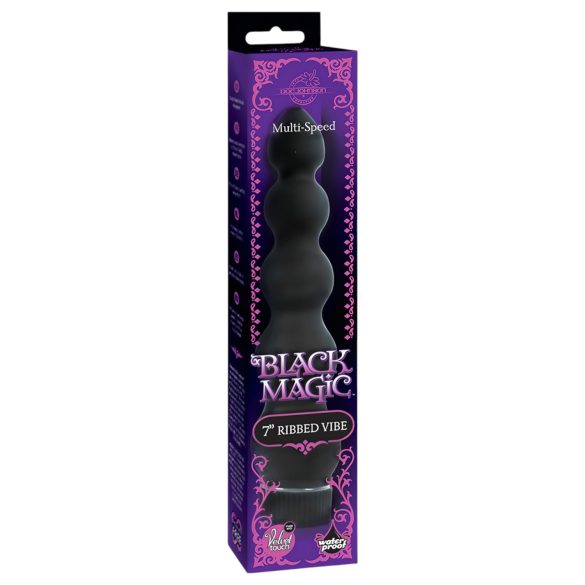 Black Magic 7 - wibrator analny z 5 kulkami - czarny