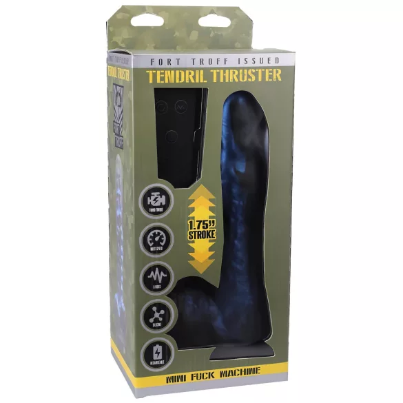 Doc Johnson Mini F-Machine Tendril - wibrujący stymulator z pilotem - niebieski