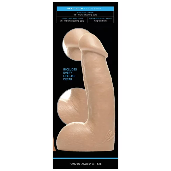 Fleshjack Reno Gold - realistyczny dildo - skóra naturalna - beżowy