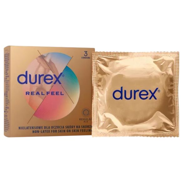 Durex Real Feel - lateksowe prezerwatywy bez lateksu (3 szt.)