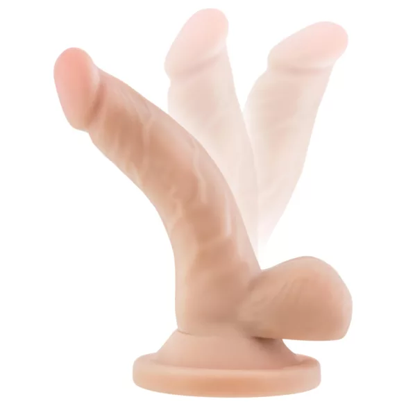 Dr. Skin - realistyczny dildo z jądrami i przyssawką - silikon, cielisty, 12 cm