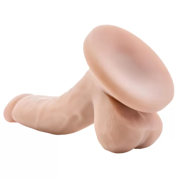 Dr. Skin - realistyczny dildo z jądrami i przyssawką - silikon, cielisty, 12 cm
