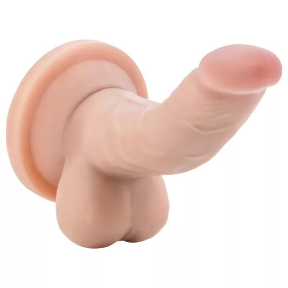 Dr. Skin - realistyczny dildo z jądrami i przyssawką - silikon, cielisty, 12 cm