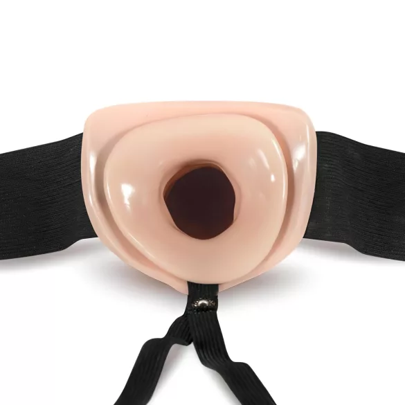 Dr. Skin - dildo z paskiem z wkładką pustą - 15 cm - kolor naturalny
