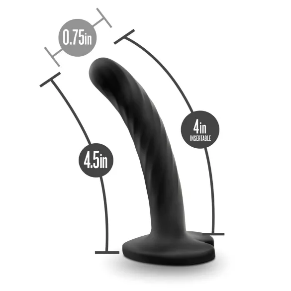 Temptasia Twist Small - czarny, skręcony dildo z przyssawką