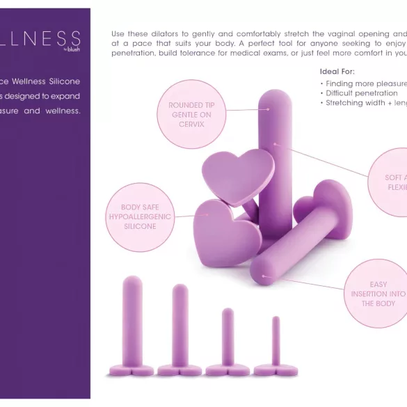 Blush Wellness - zestaw do rozszerzania pochwy - silikon - fioletowy