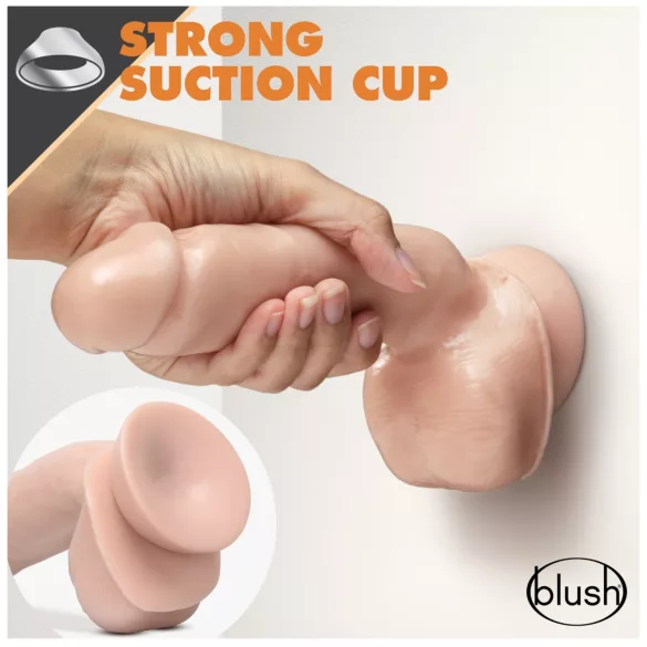 blush Dr. Skin Glide realistyczny dildo - 21,5 cm, z jądrami