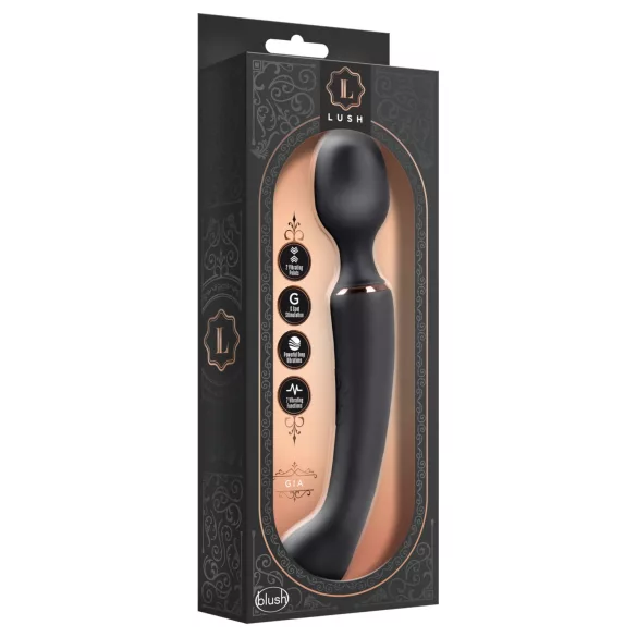 Blush Lush - wibrator 2 w 1 typu różdżka i punktu G (czarny)