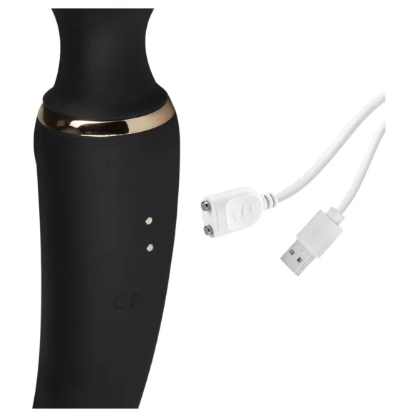 Blush Lush - wibrator 2 w 1 typu różdżka i punktu G (czarny)