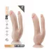 Dr. Skin 8 - podwójne dildo z przyssawką - realistyczny - beżowy