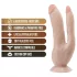 Dr. Skin 8 - podwójne dildo z przyssawką - realistyczny - beżowy