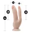 Dr. Skin 8 - podwójne dildo z przyssawką - realistyczny - beżowy