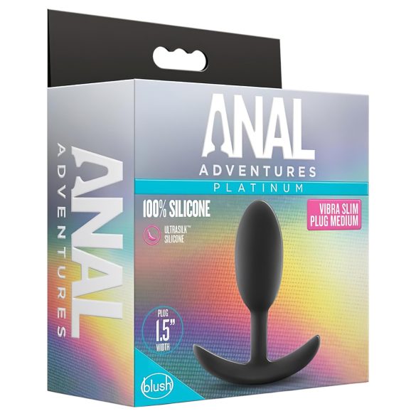 Anal Adventures Platinum M - korek analny - średni - czarny