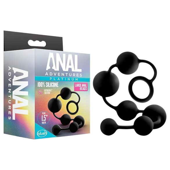 Anal Adventures L - korek analny z perełkami - czarny