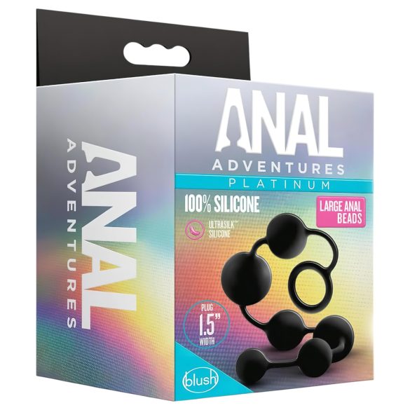 Anal Adventures L - korek analny z perełkami - czarny